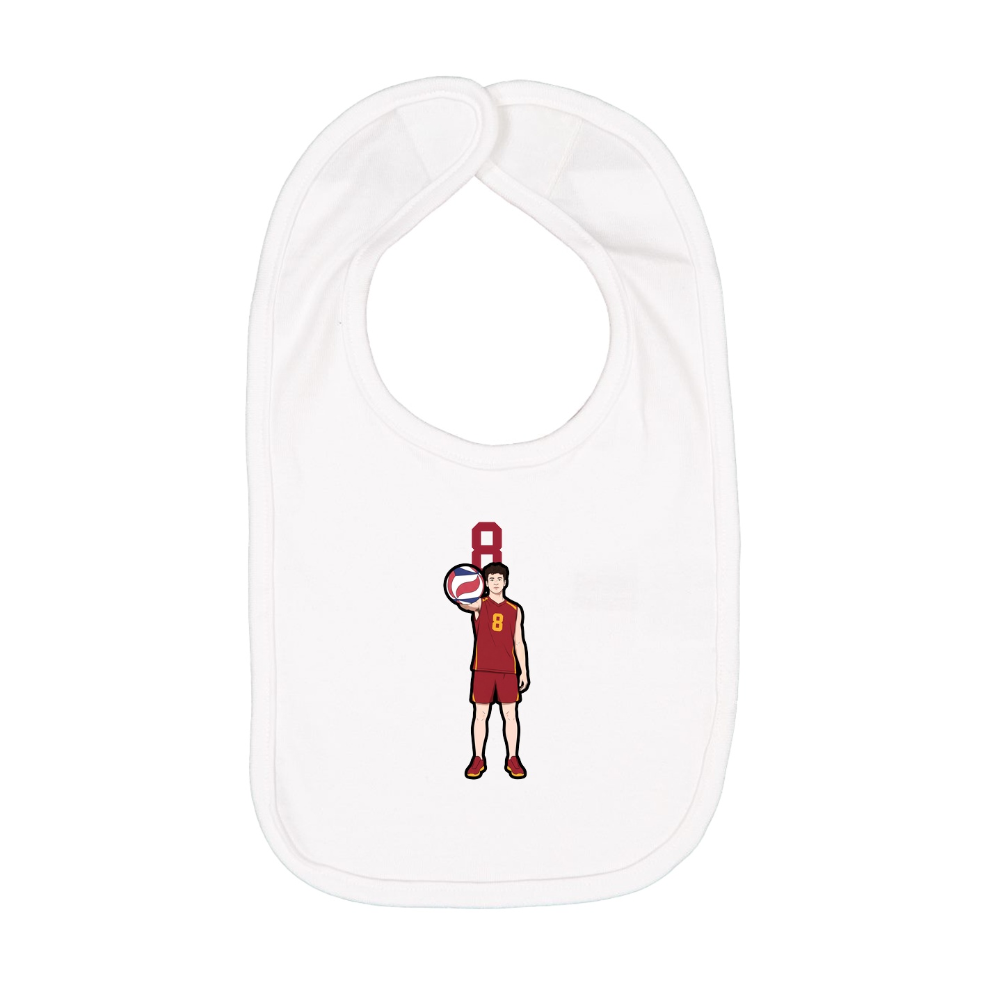 Infant Bib — Number Top in White