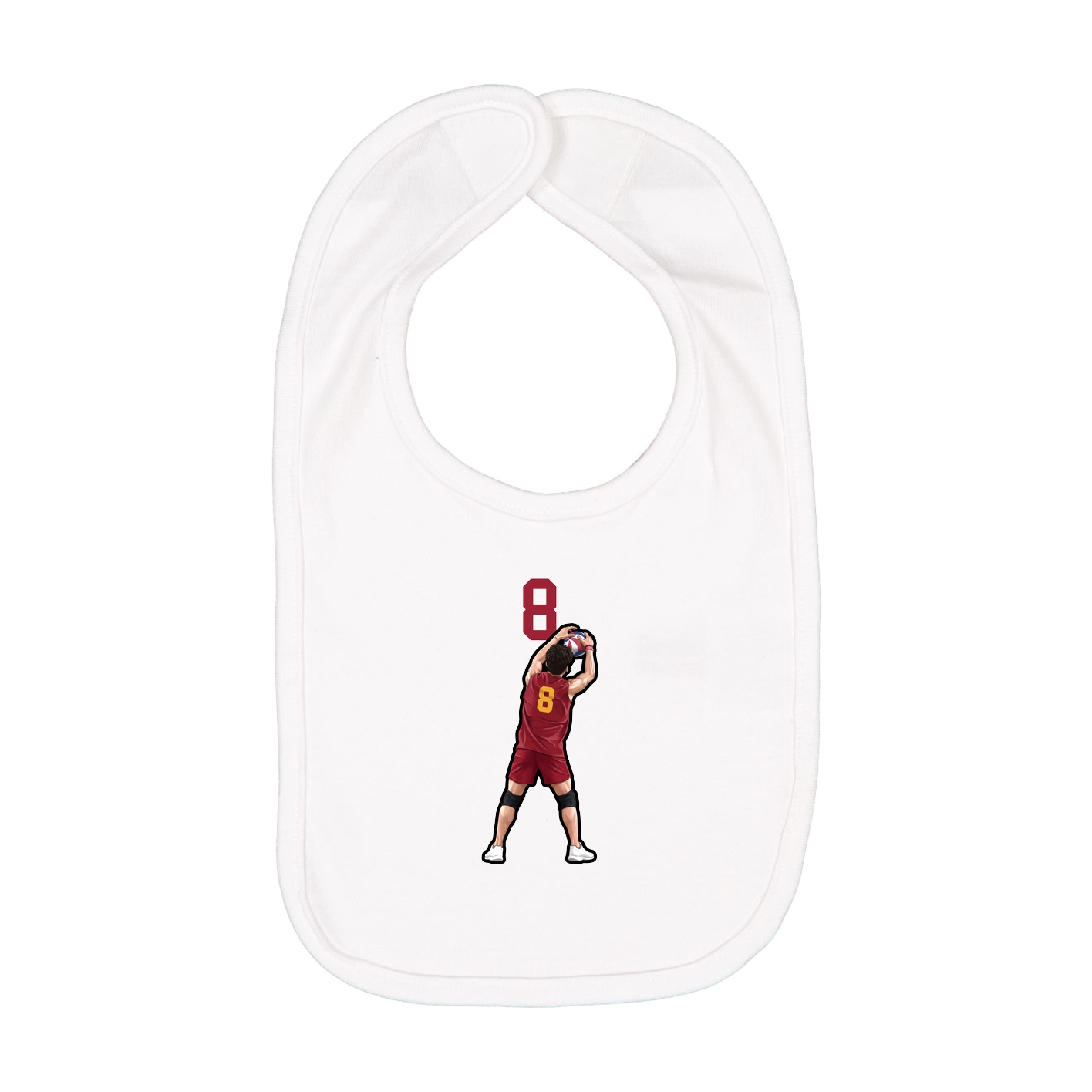 Infant Bib — Number Top in White