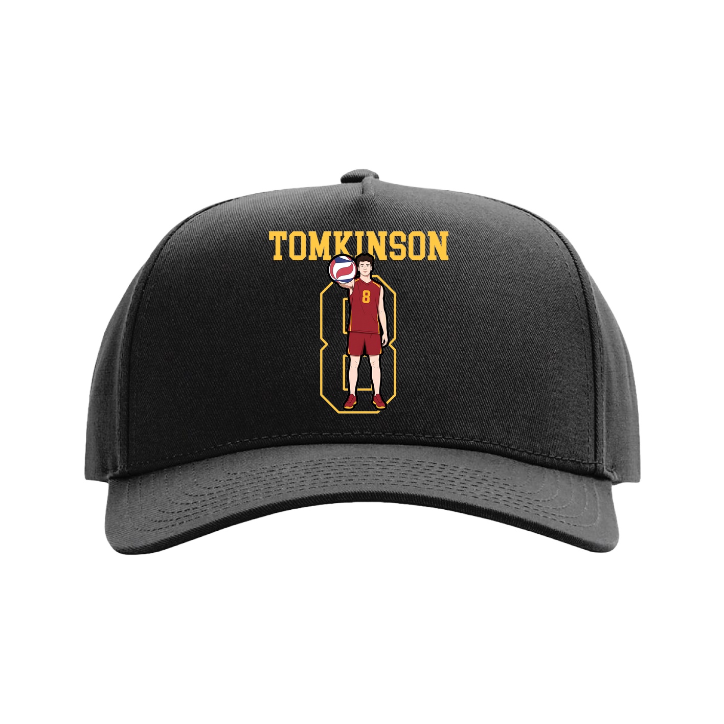 Full Fabric Five-Panel Champ Cap — Shirsey in Black
