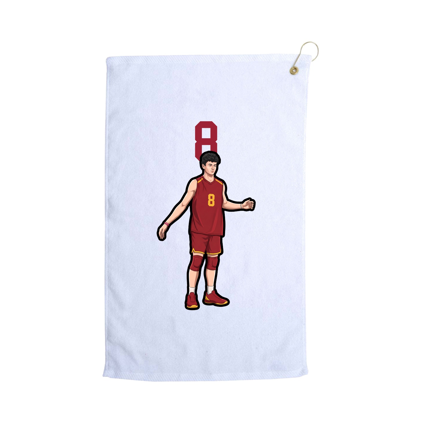 Golf Towel — Number Top in White