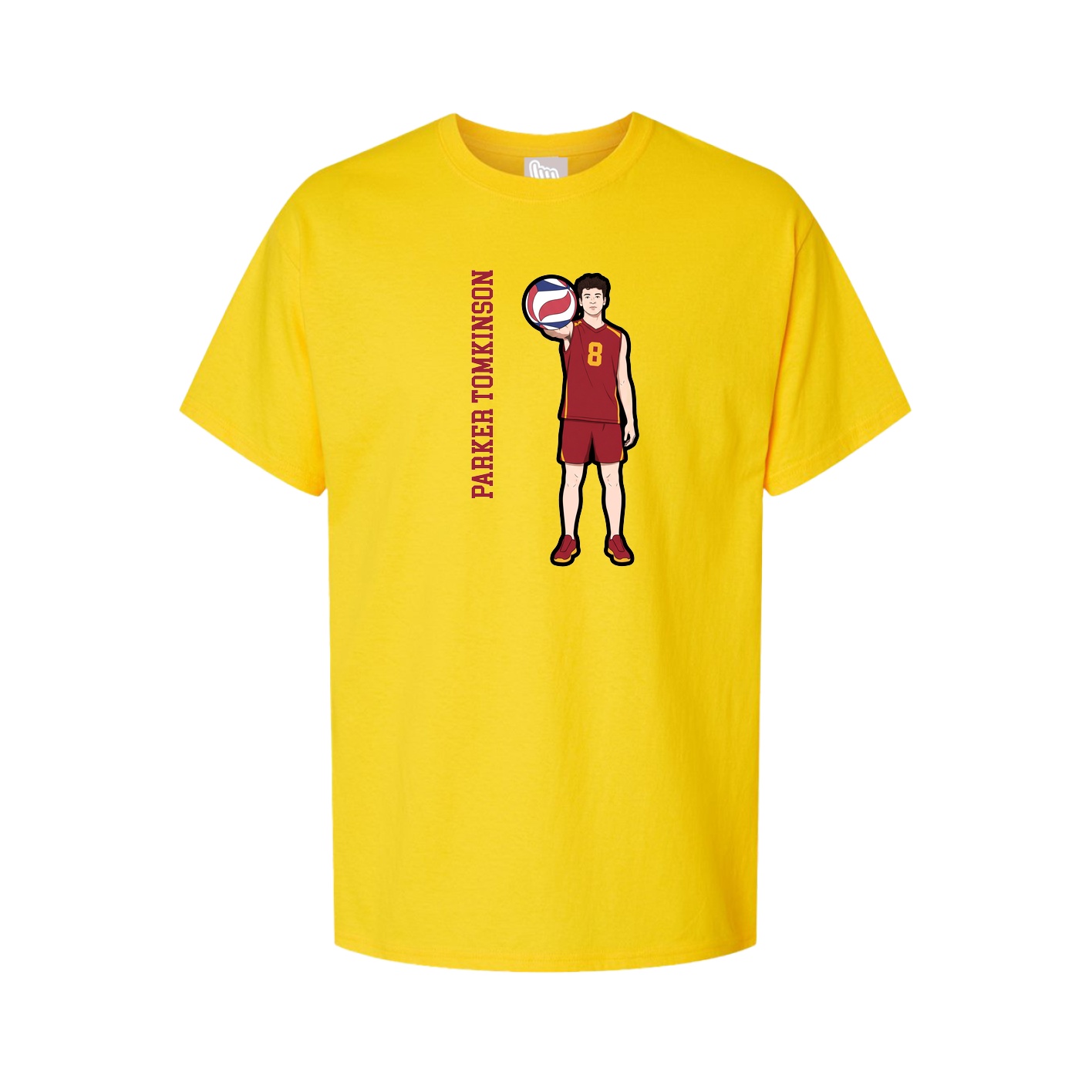 Youth Tee — Name Vertical in Gold
