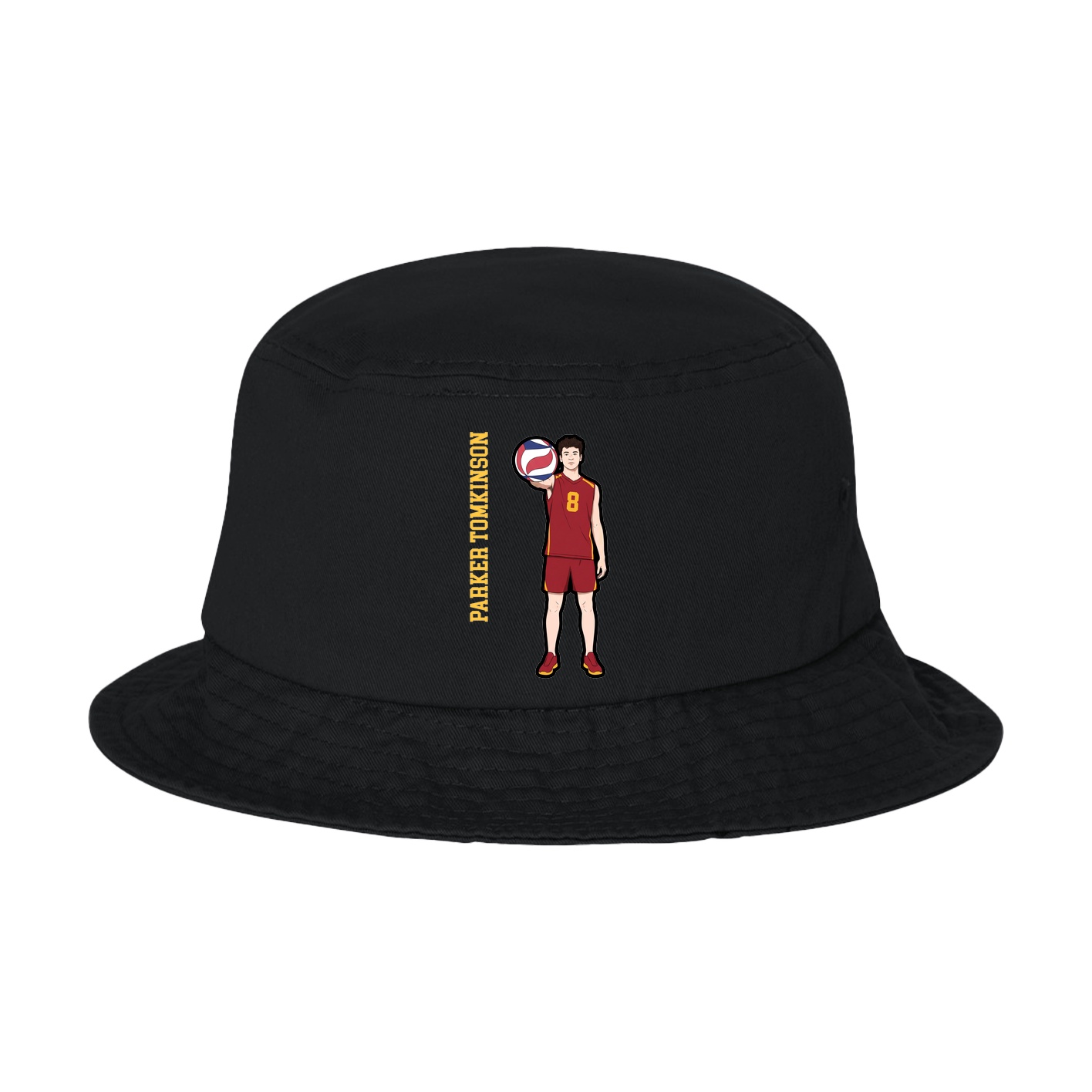 Bucket Cap — Name Vertical in Black