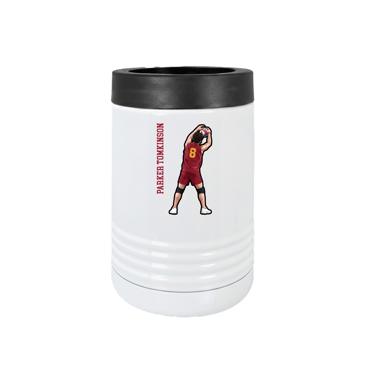 Beverage Holder — Name Vertical in White