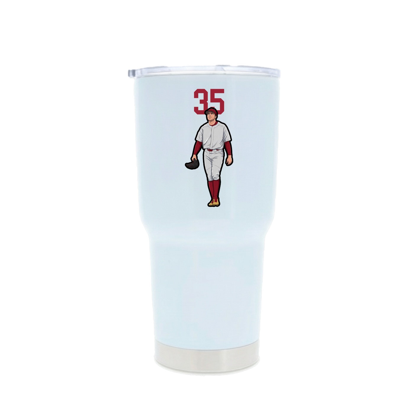 30oz Stainless Steel Tumbler — Number Top in White