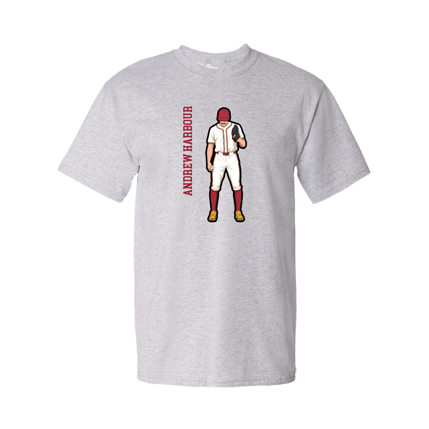 Tee — Name Vertical in Grey