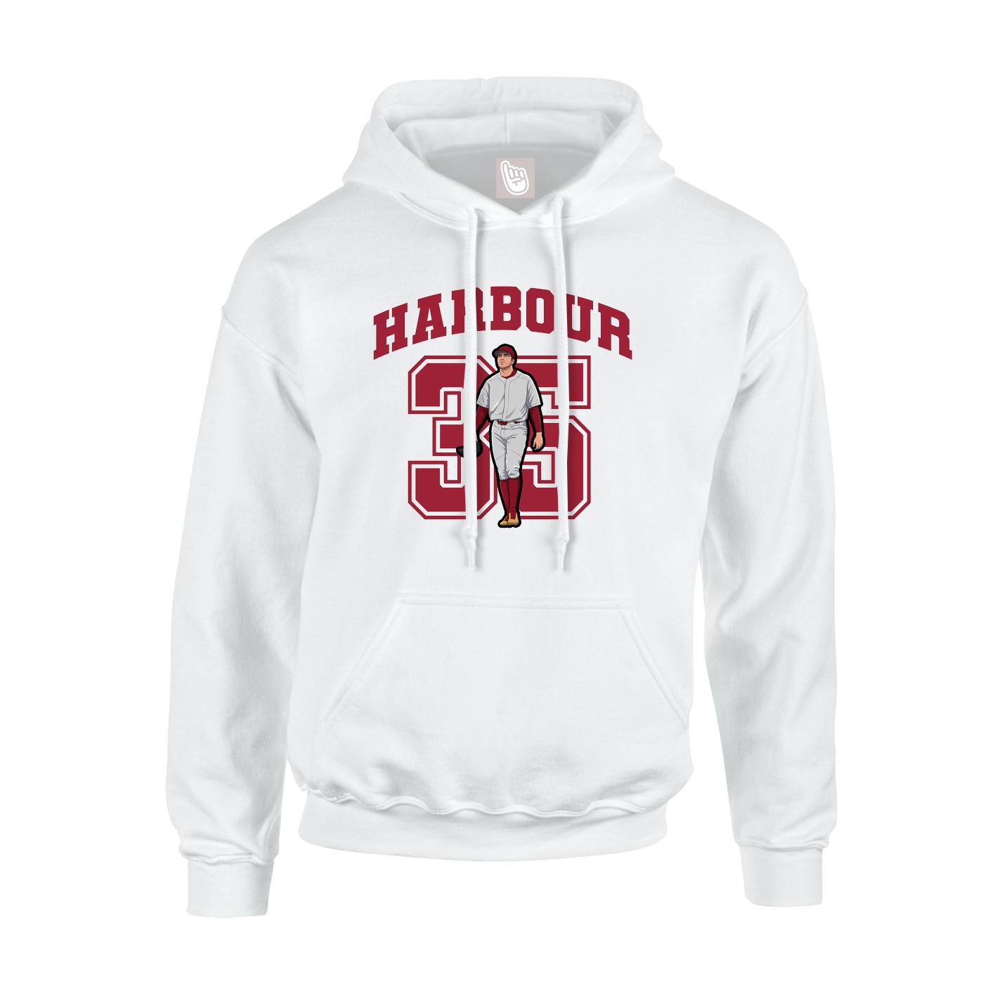 Youth Hoodie — Number in White