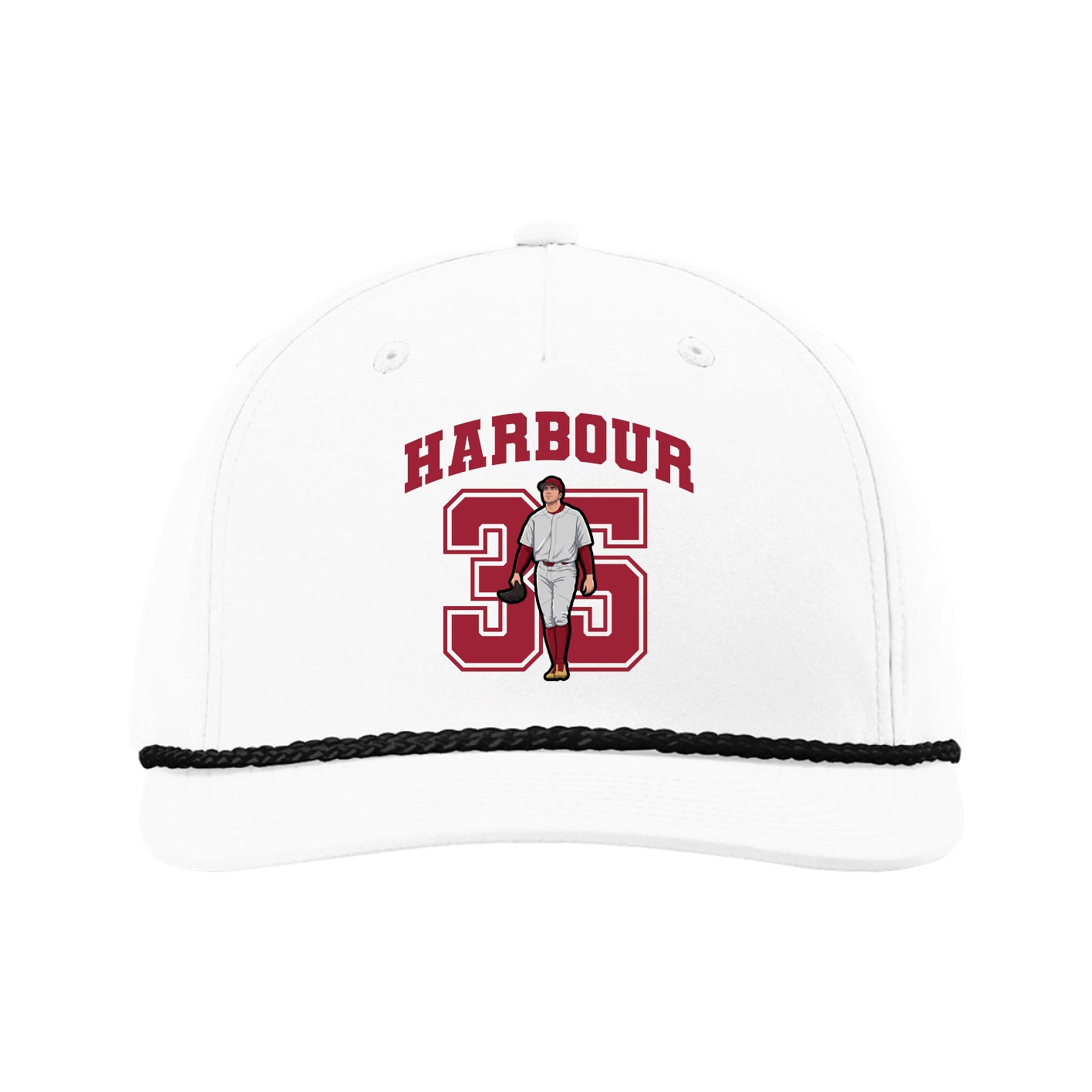 Five-Panel Classic Rope Cap — Number in White