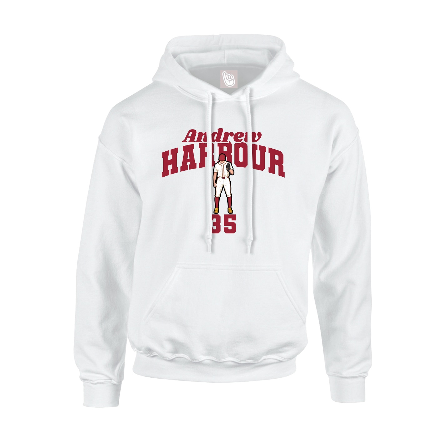 Hoodie — Signature Arch in White