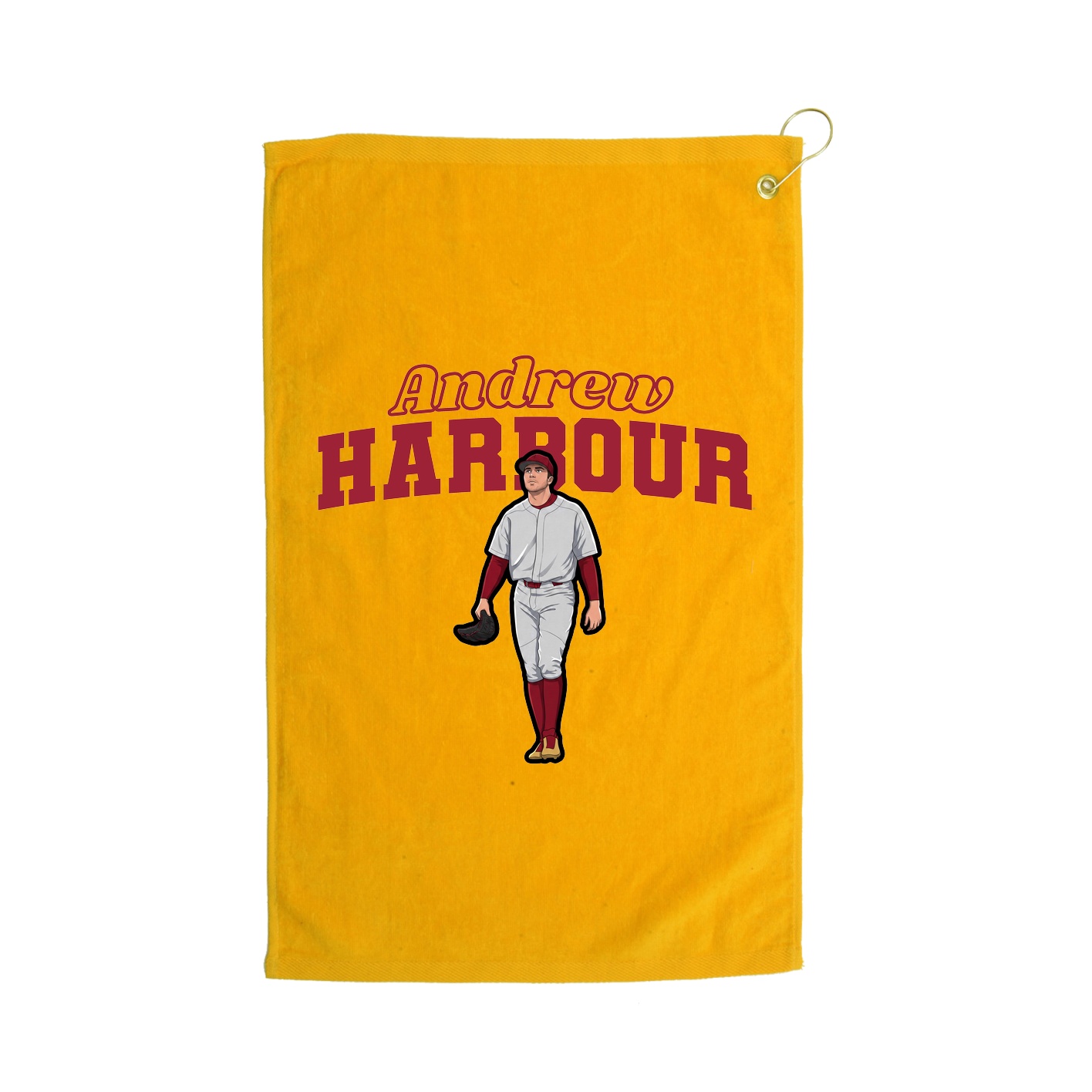 Golf Towel — Name Arch in Gold