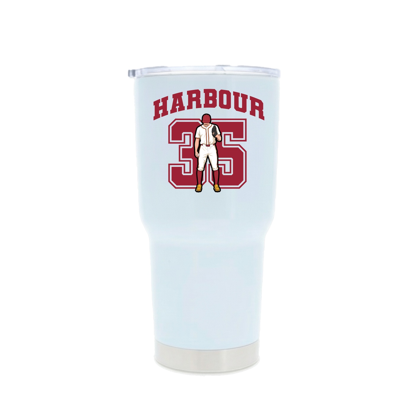 30oz Stainless Steel Tumbler — Number in White
