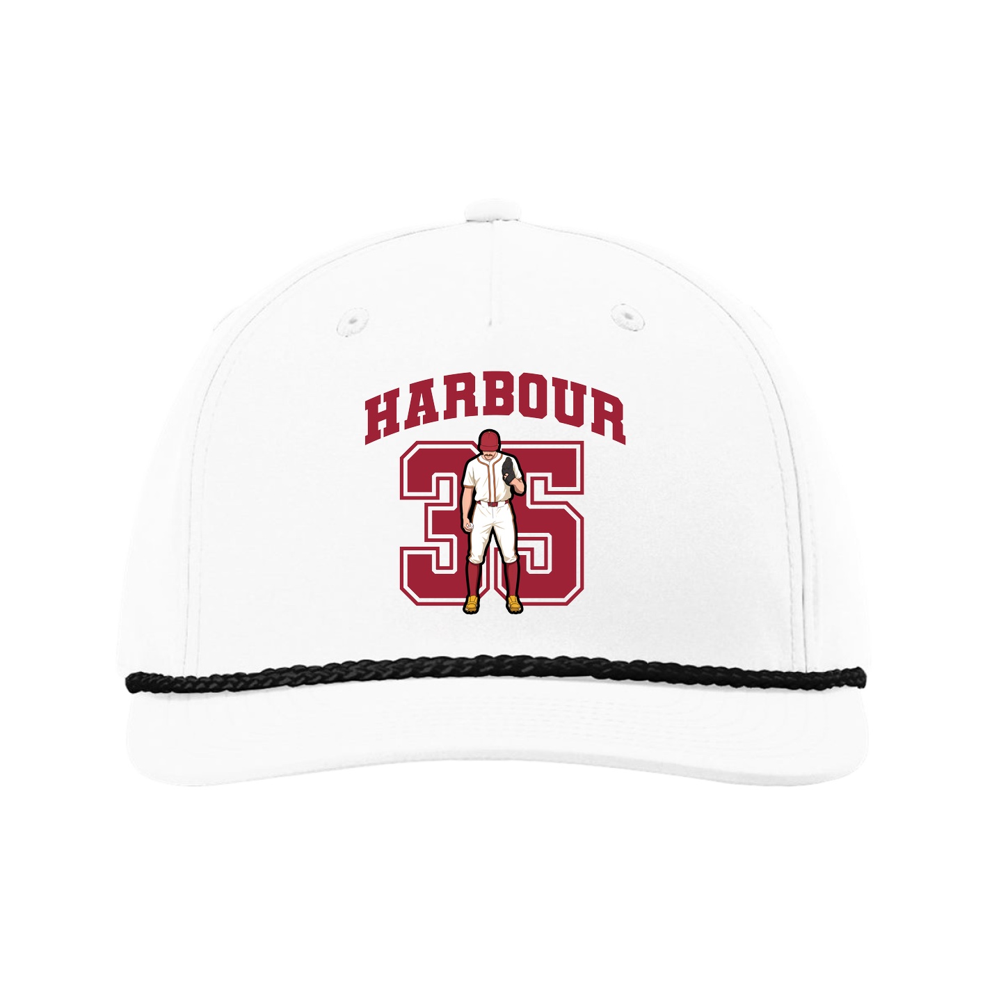 Five-Panel Classic Rope Cap — Number in White
