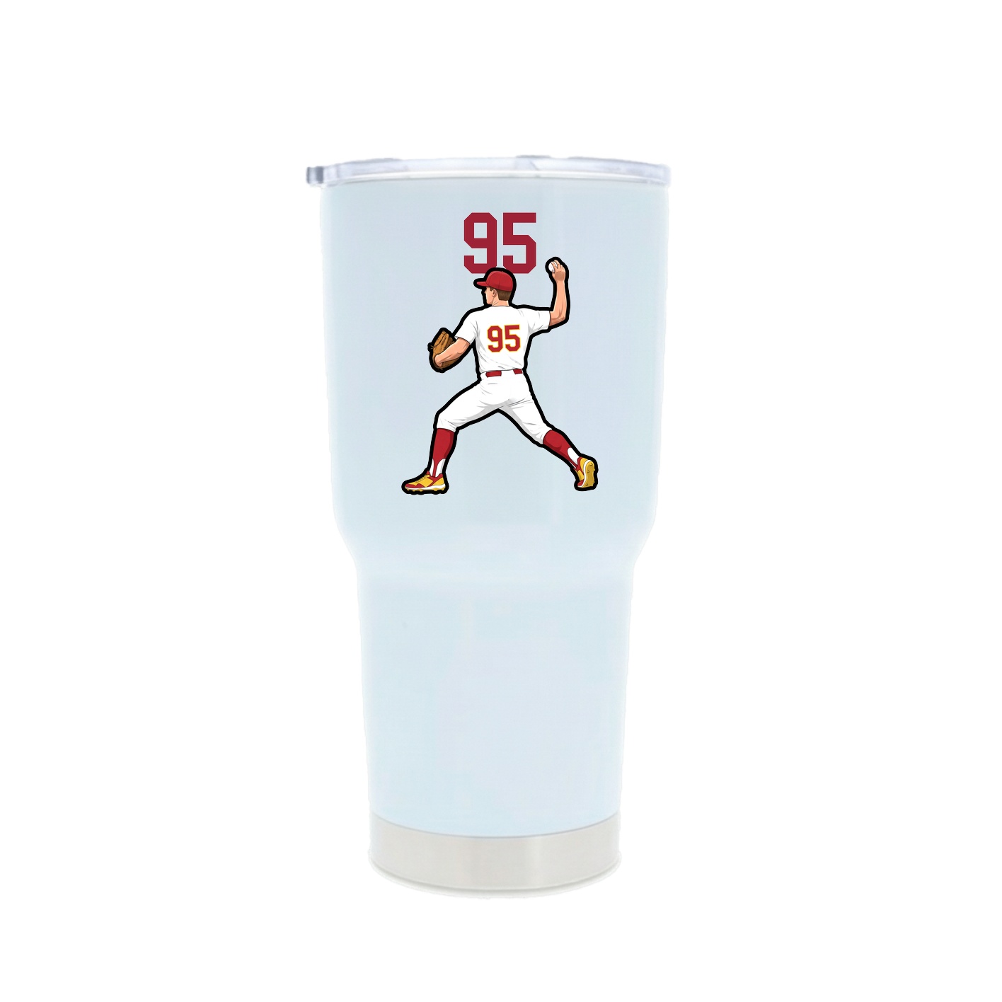 30oz Stainless Steel Tumbler — Number Top in White
