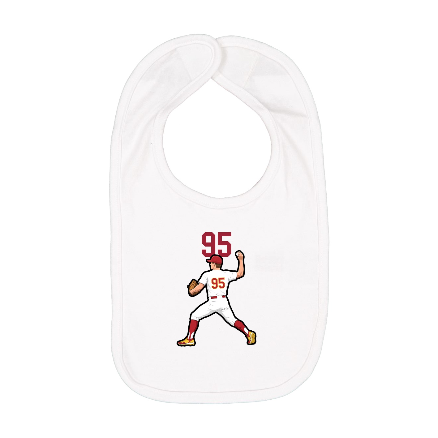 Infant Bib — Number Top in White