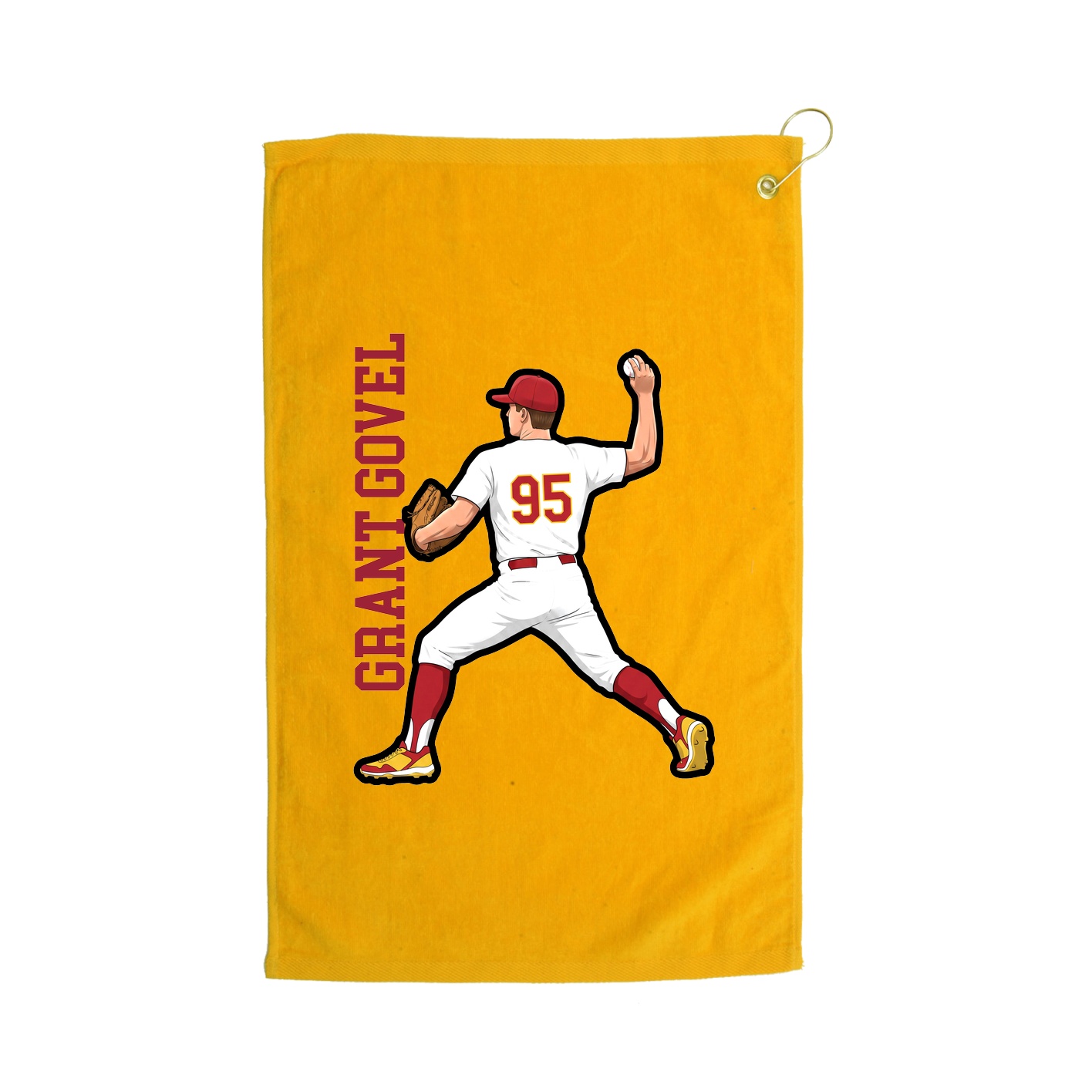 Golf Towel — Name Vertical in Gold