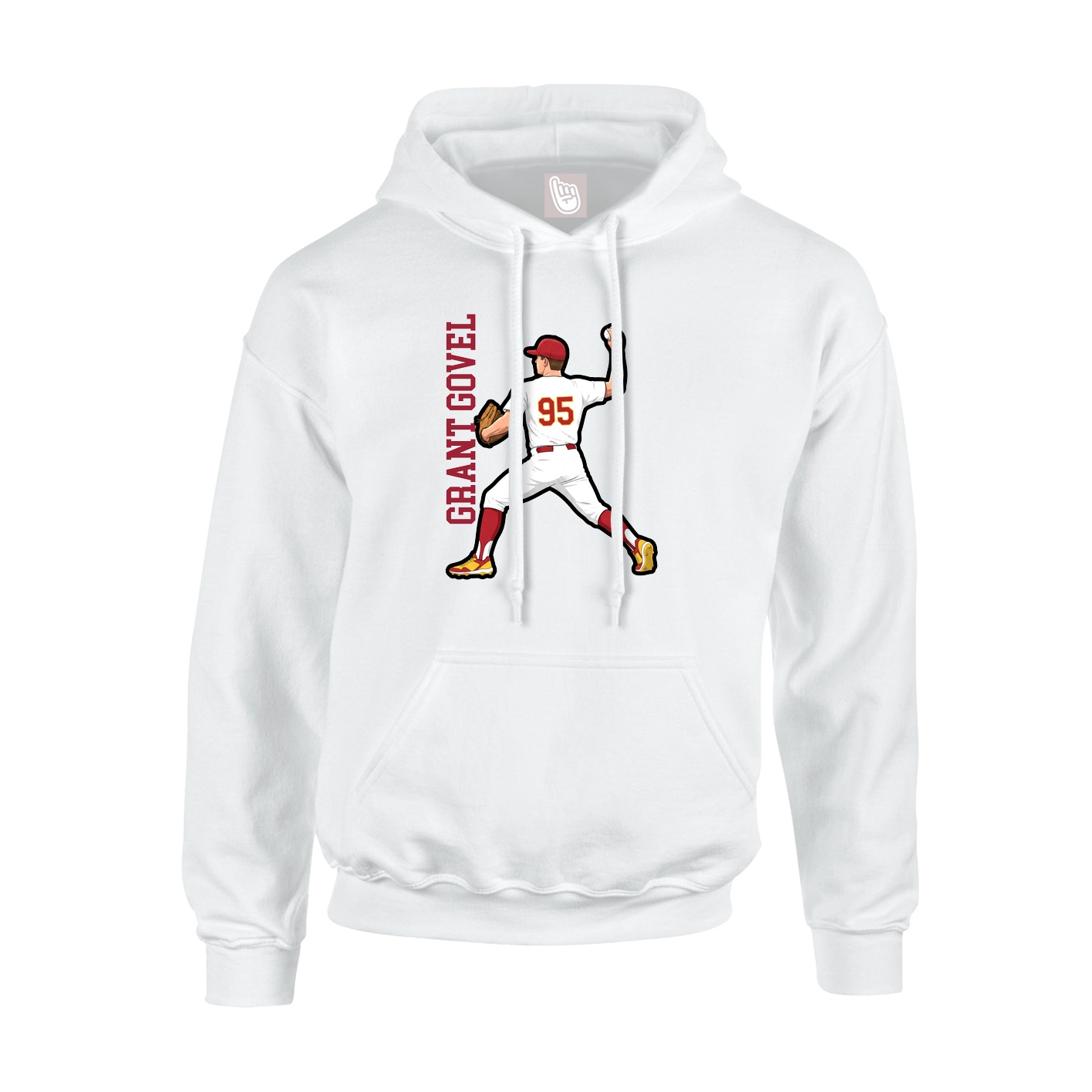 Youth Hoodie — Name Vertical in White