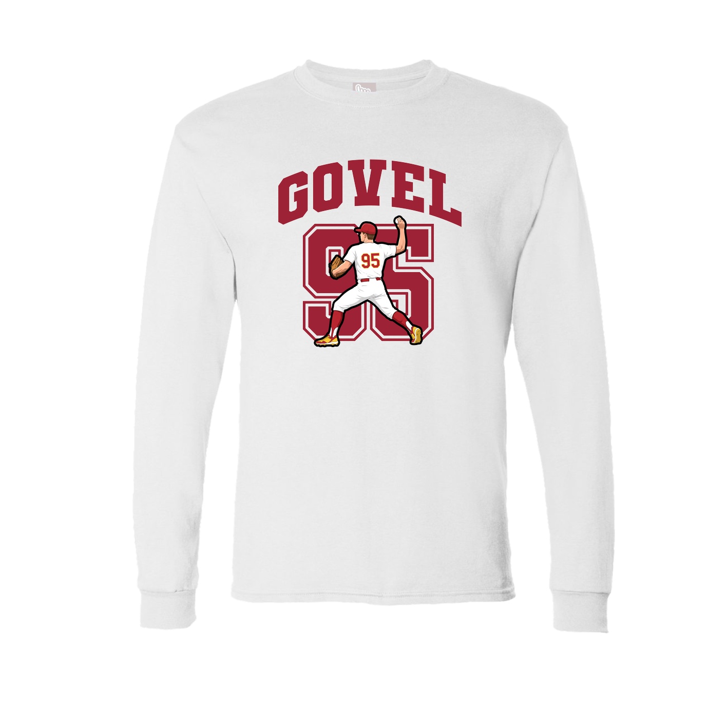 Long Sleeve Tee — Number in White