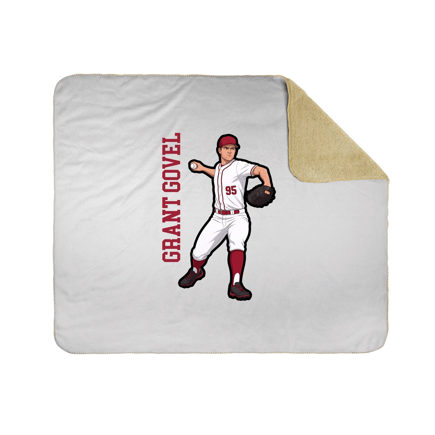 Throw Blanket — Name Vertical in White