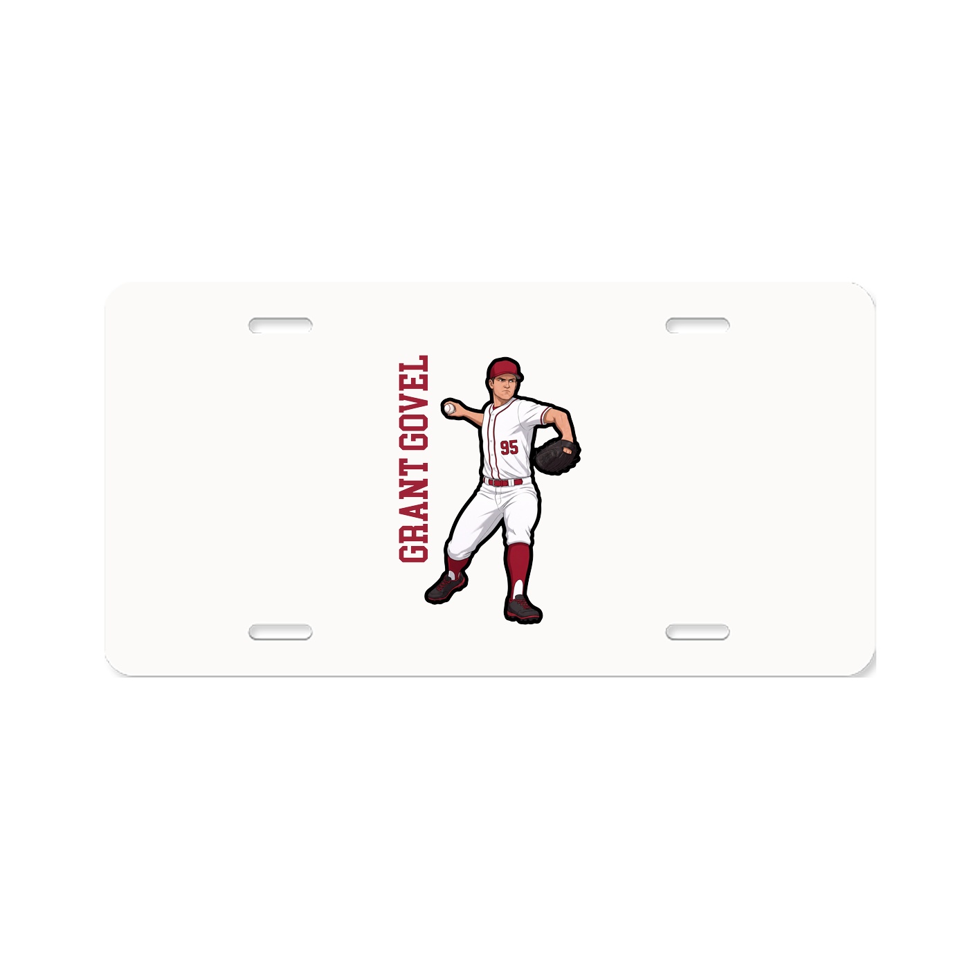 License Plate — Name Vertical in Classic