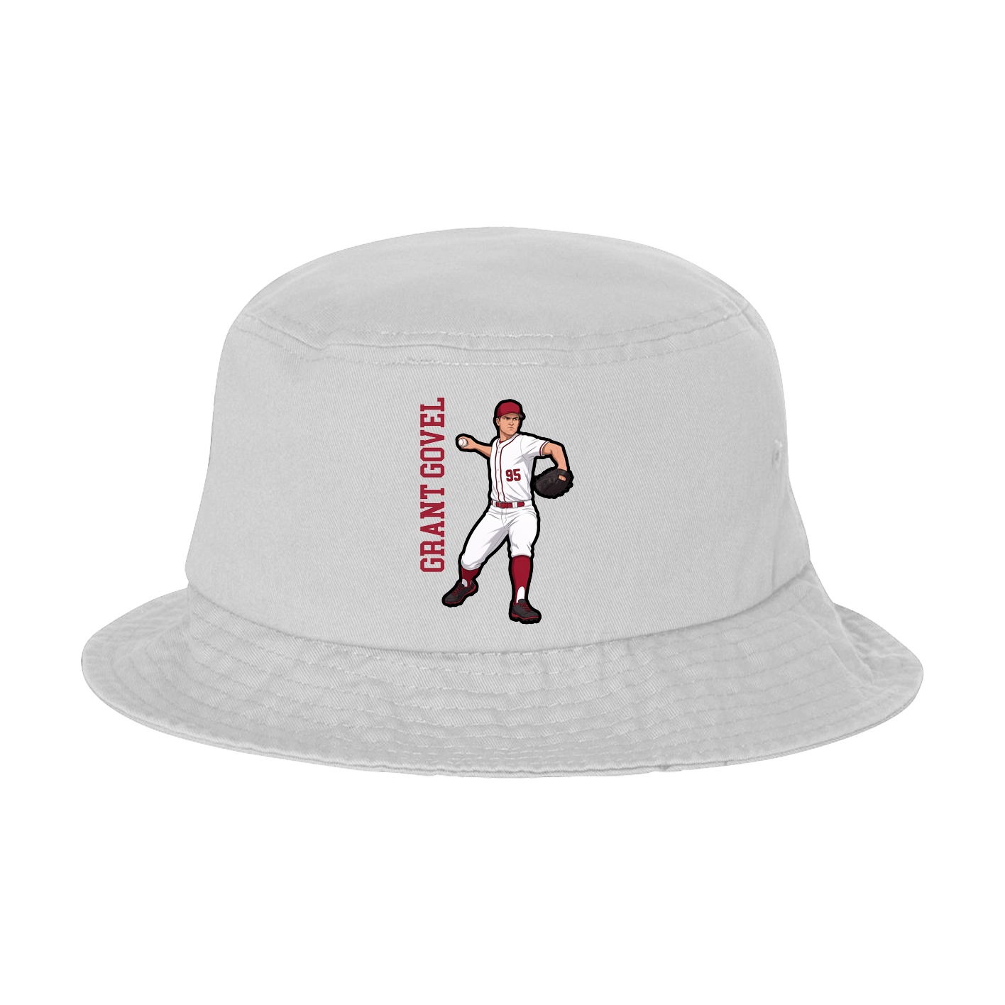 Bucket Cap — Name Vertical in White
