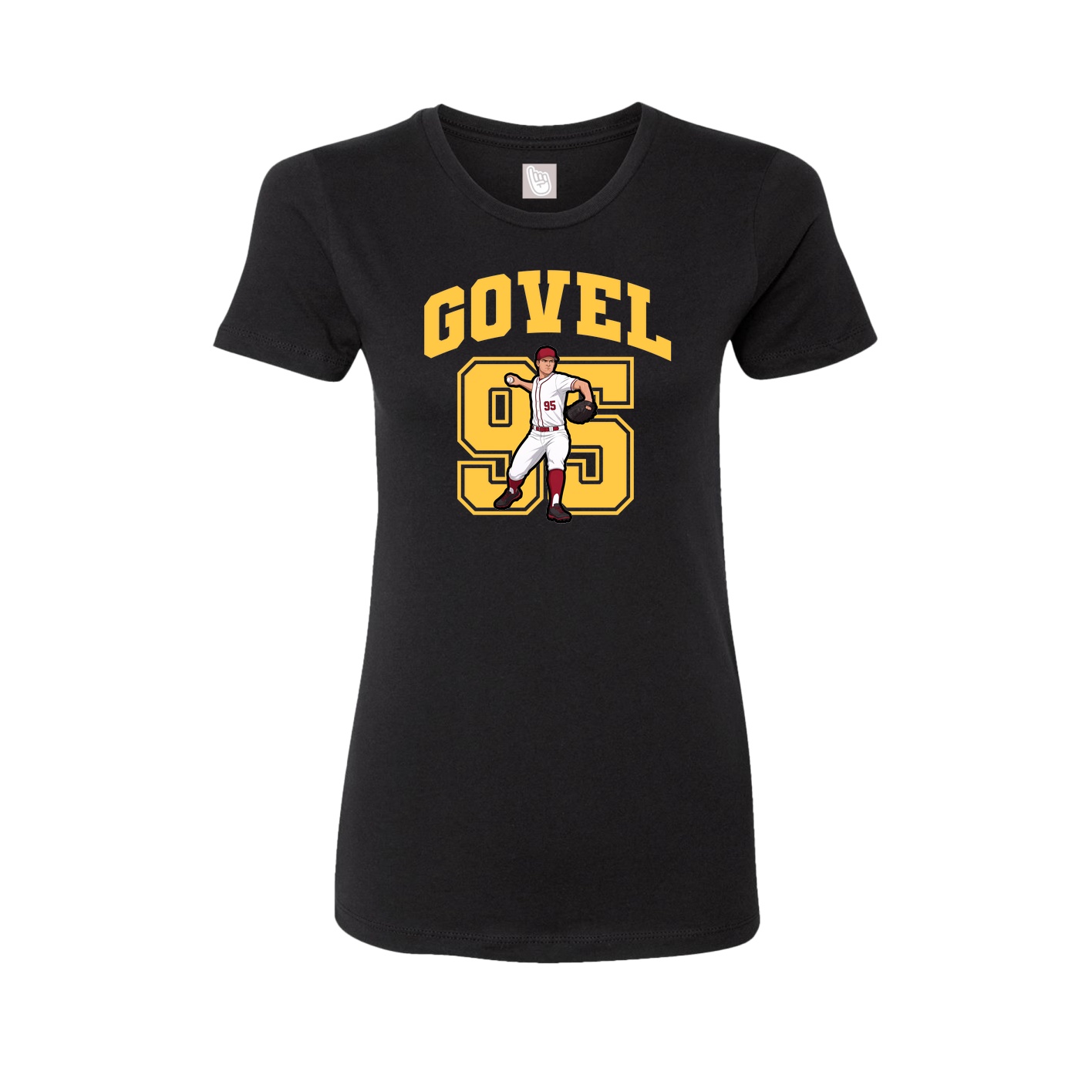 Fitted Women's Tee — Number in Black