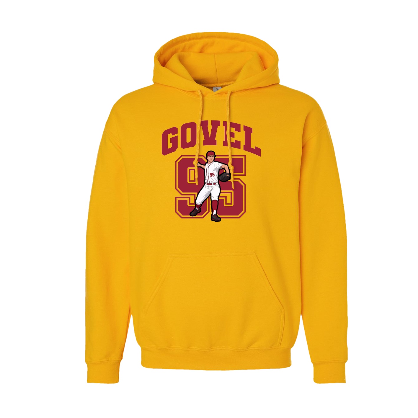 Youth Hoodie — Number in Gold
