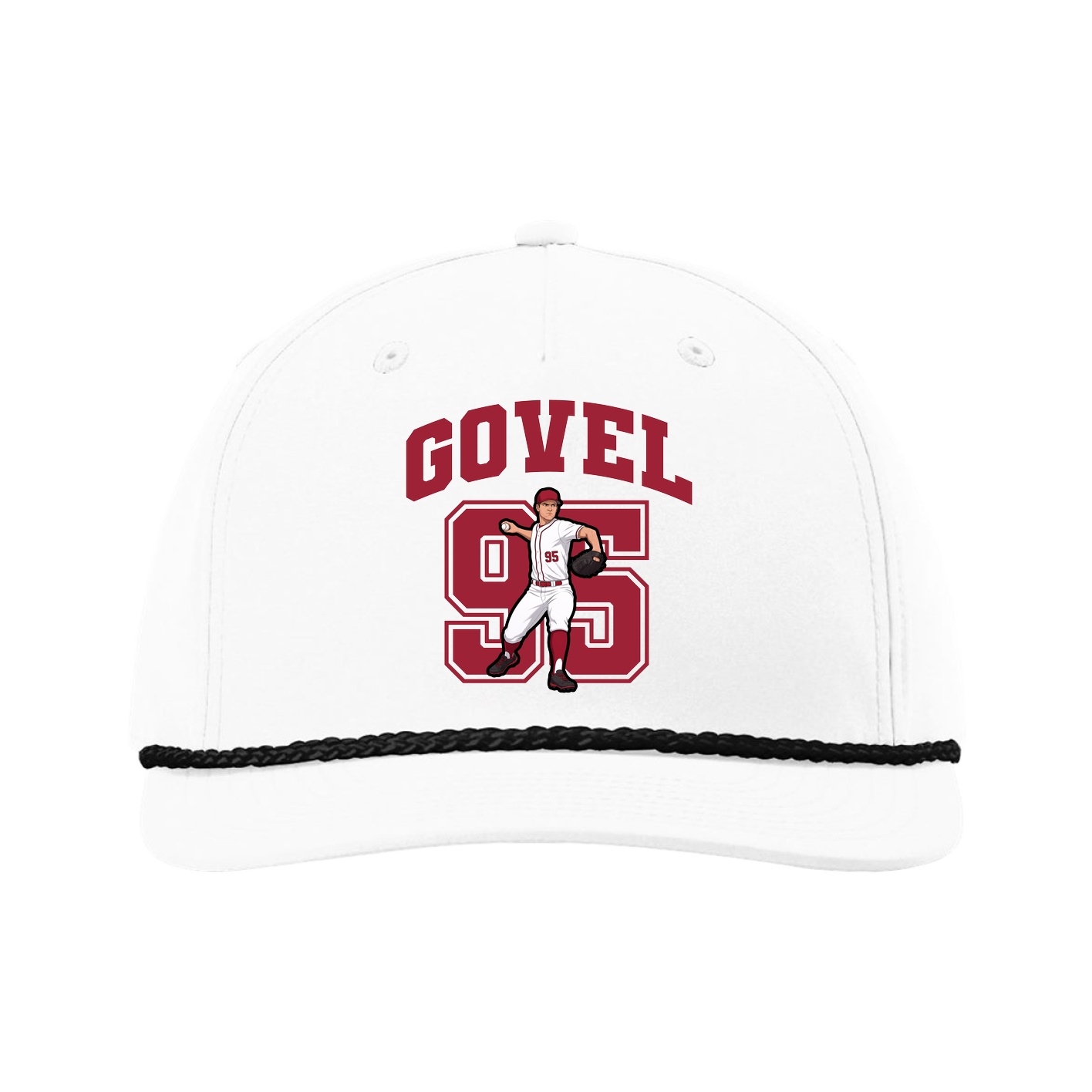 Five-Panel Classic Rope Cap — Number in White