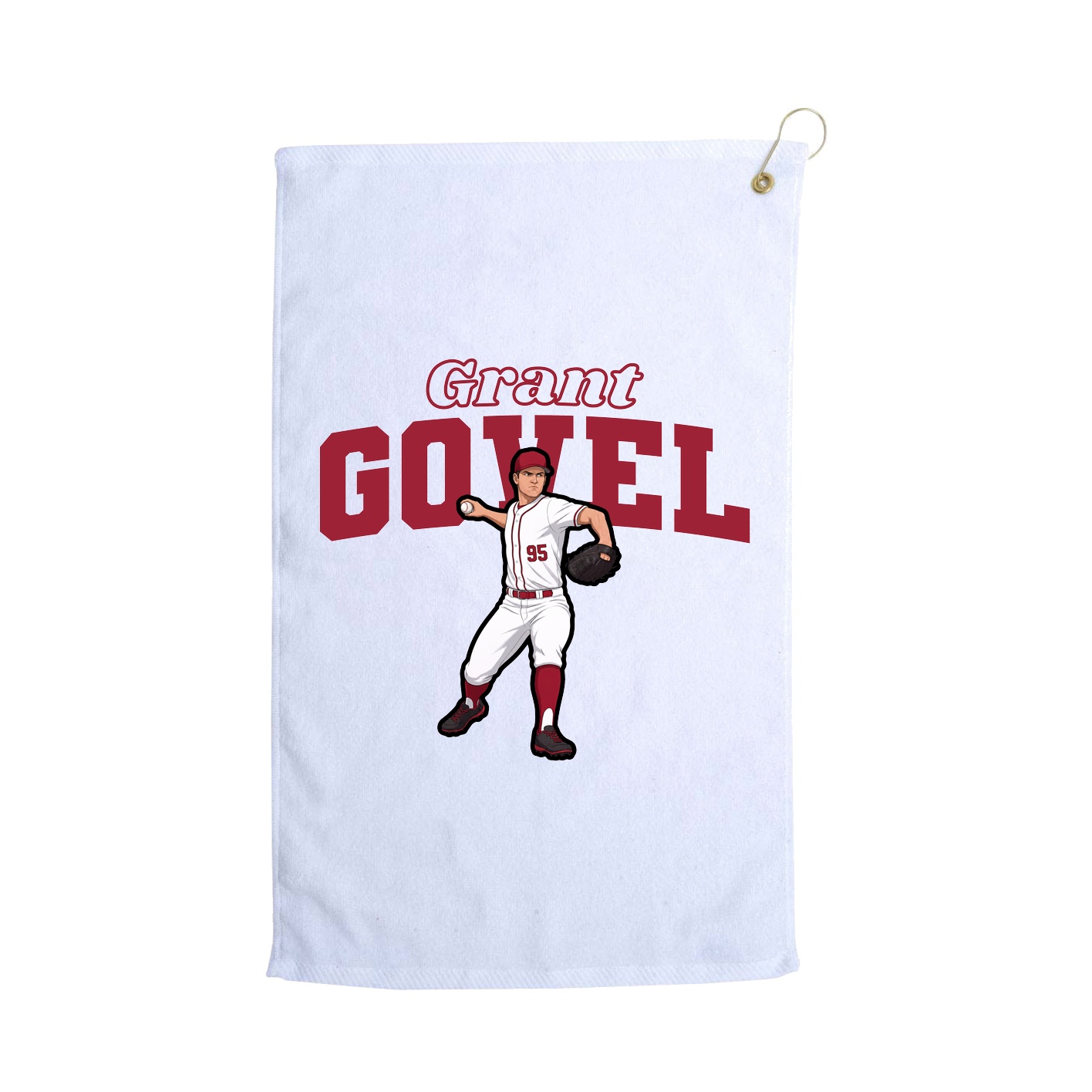 Golf Towel — Name Arch in White