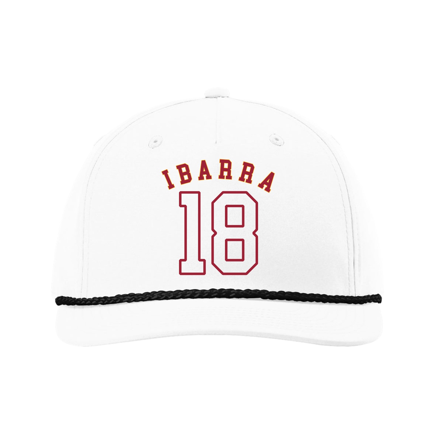 Five-Panel Classic Rope Cap — Shirsey Arch in White