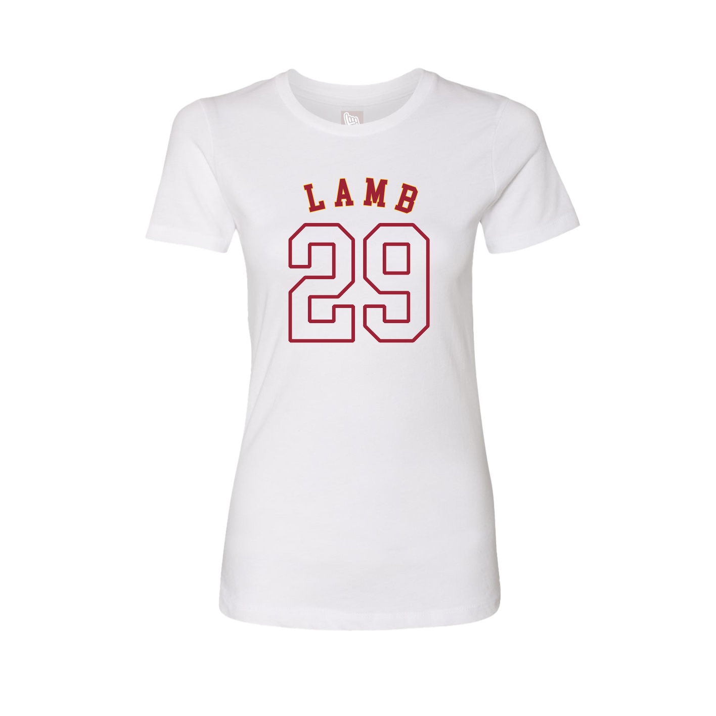 Fitted Women's Tee — Shirsey Arch in White