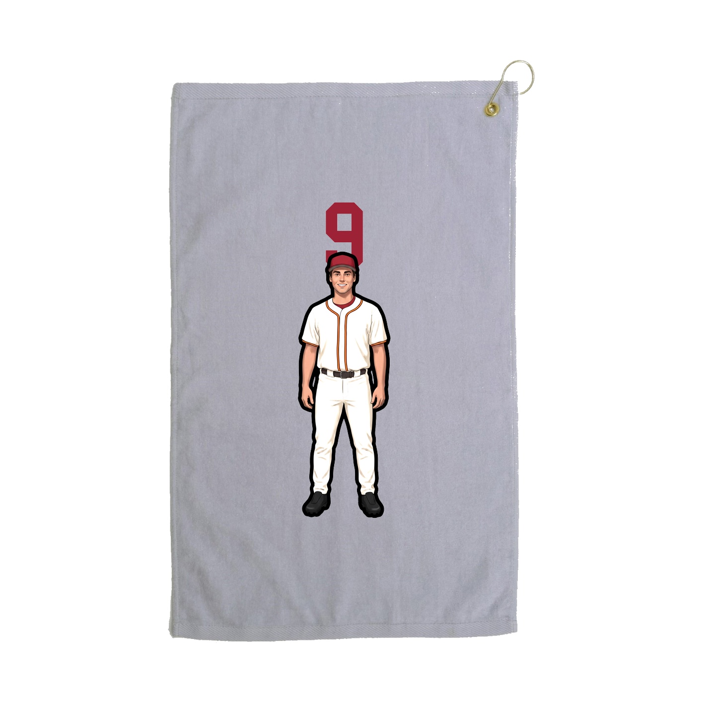 Golf Towel — Number Top in Grey