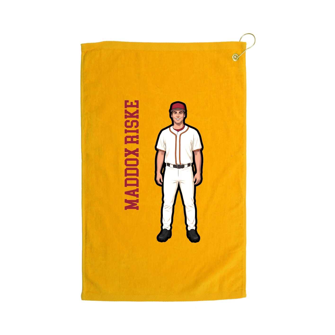 Golf Towel — Name Vertical in Gold