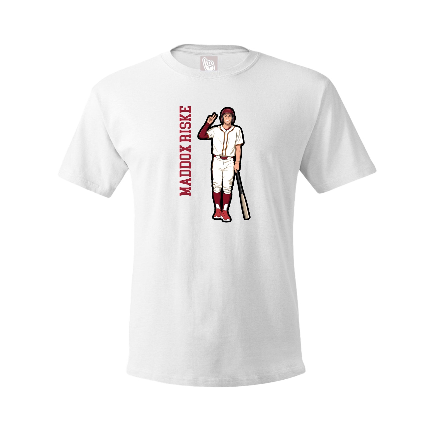 Youth Tee — Name Vertical in White