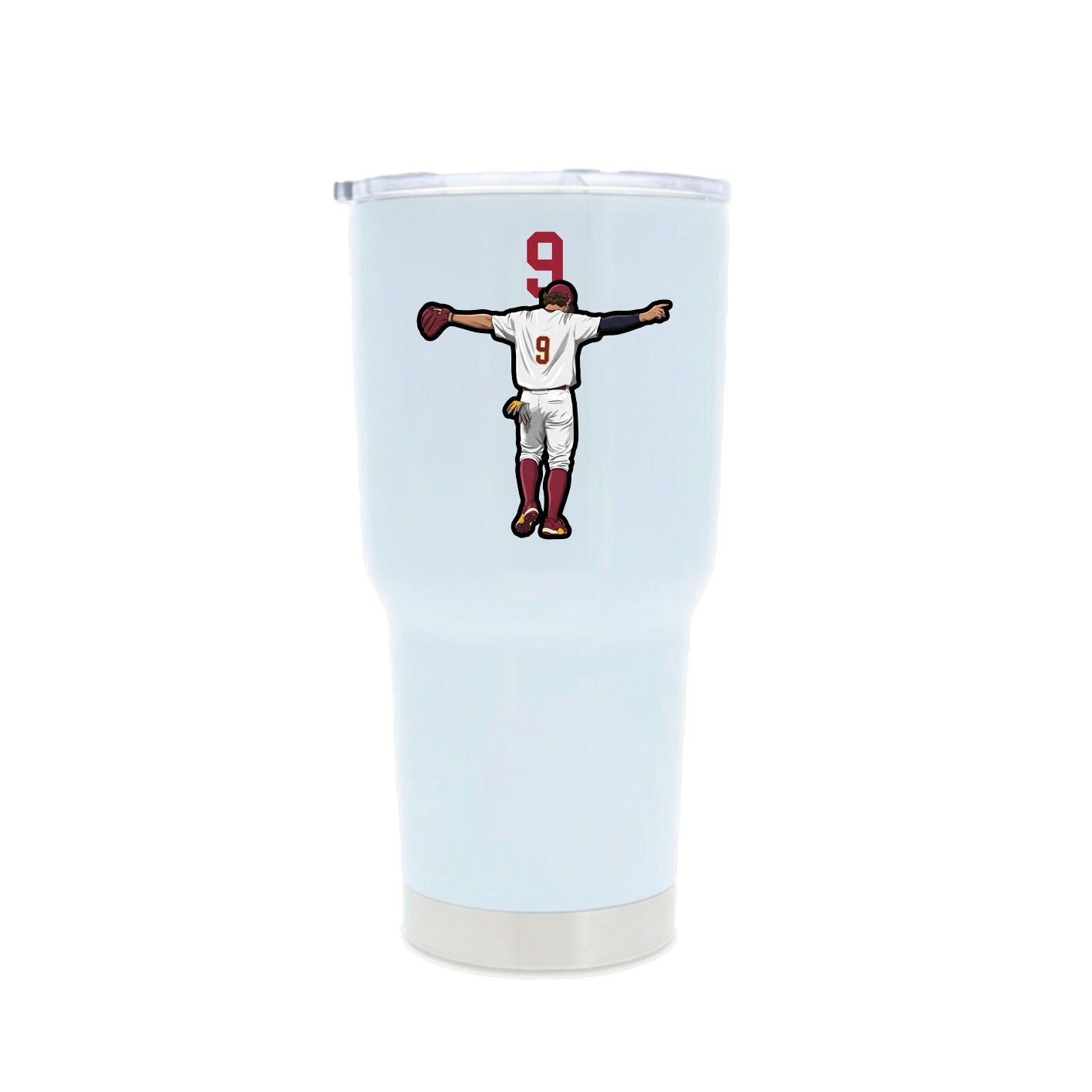 30oz Stainless Steel Tumbler — Number Top in White
