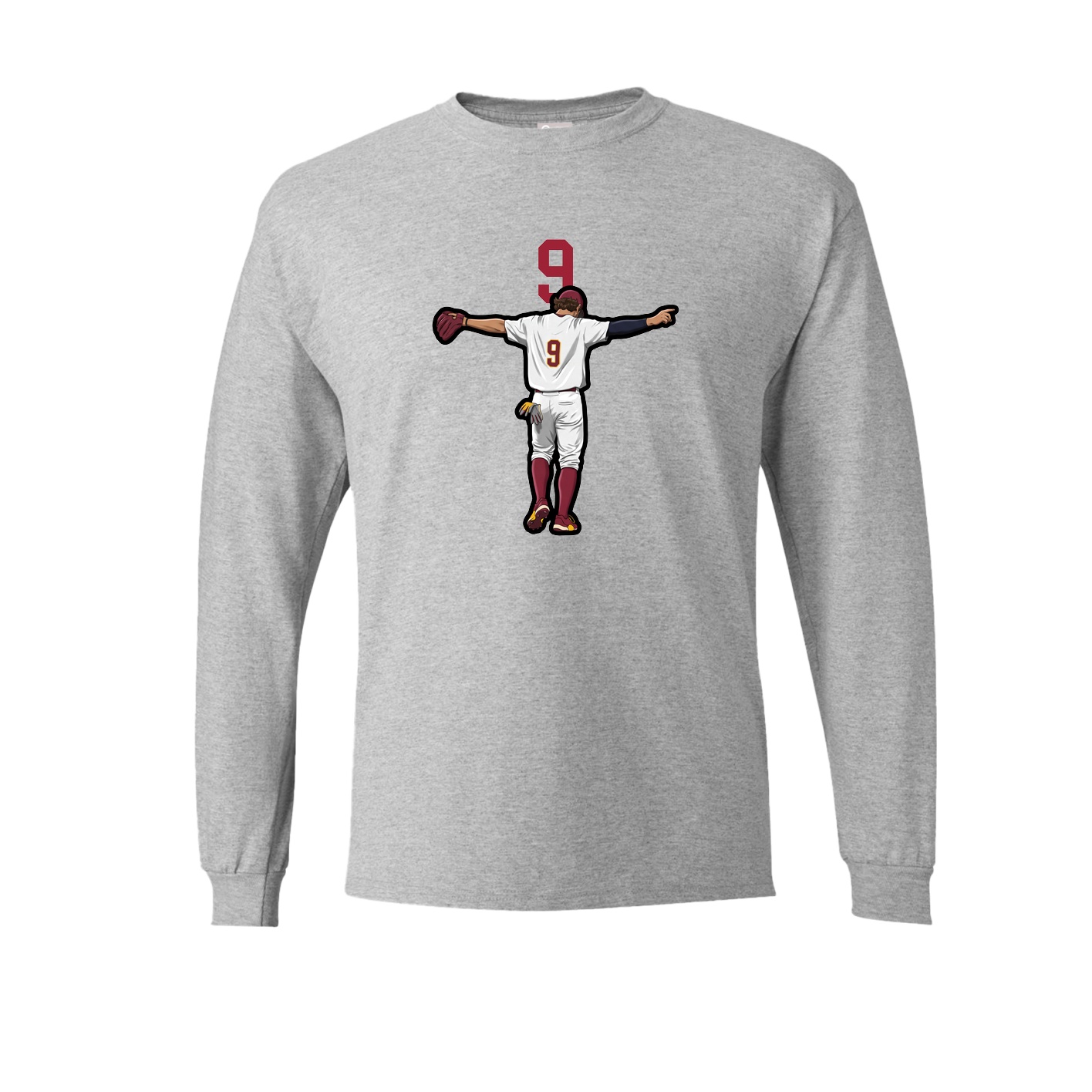 Long Sleeve Tee — Number Top in Grey