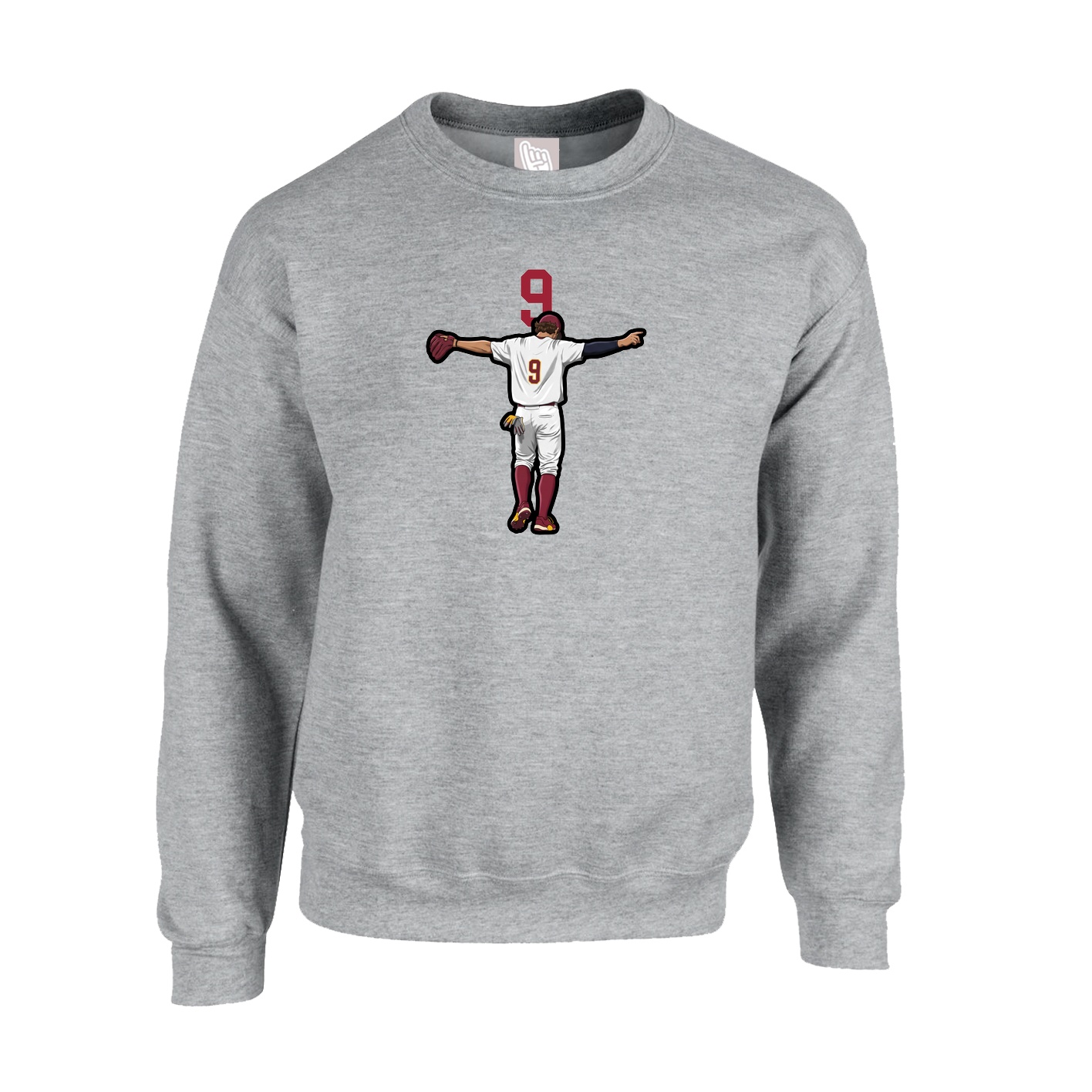 Fleece Crew — Number Top in Grey