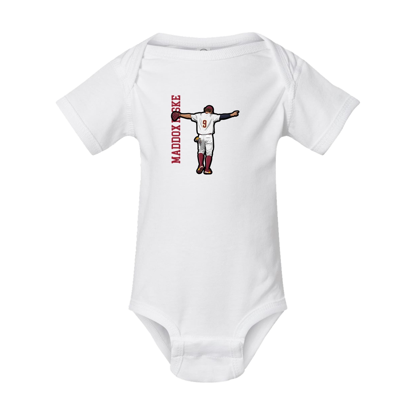 Baby Onesie — Name Vertical in White