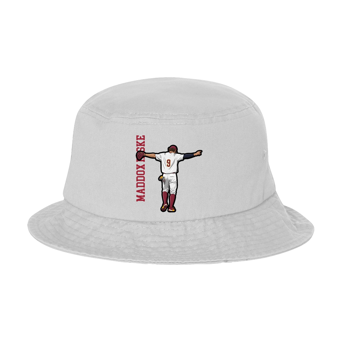 Bucket Cap — Name Vertical in White