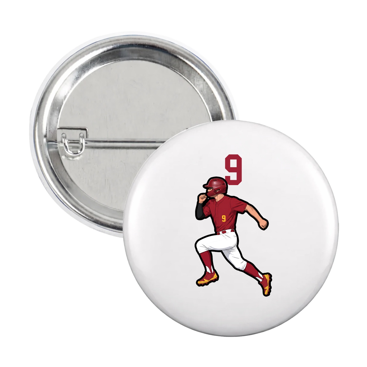 Game Day Button — Number Top in White