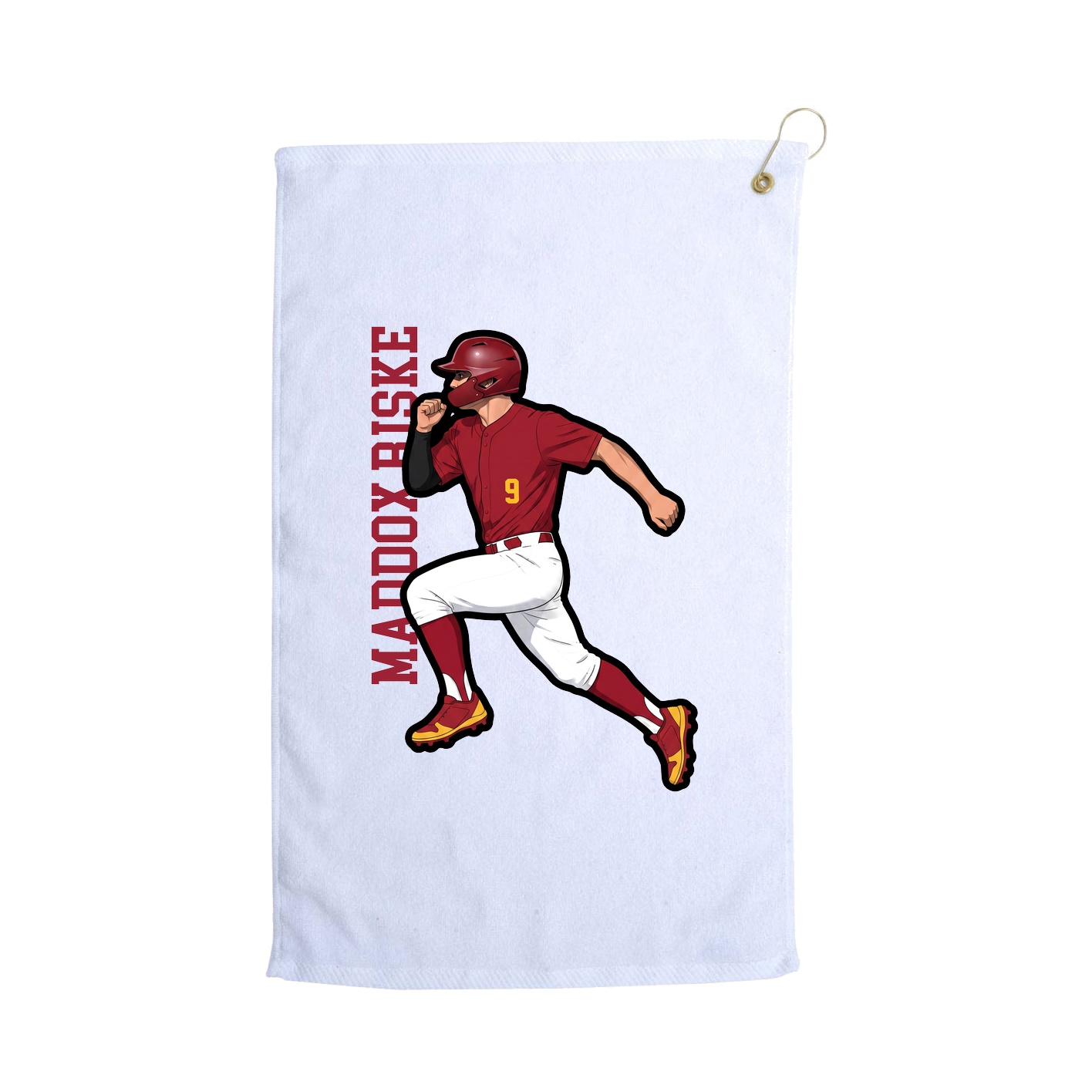 Golf Towel — Name Vertical in White