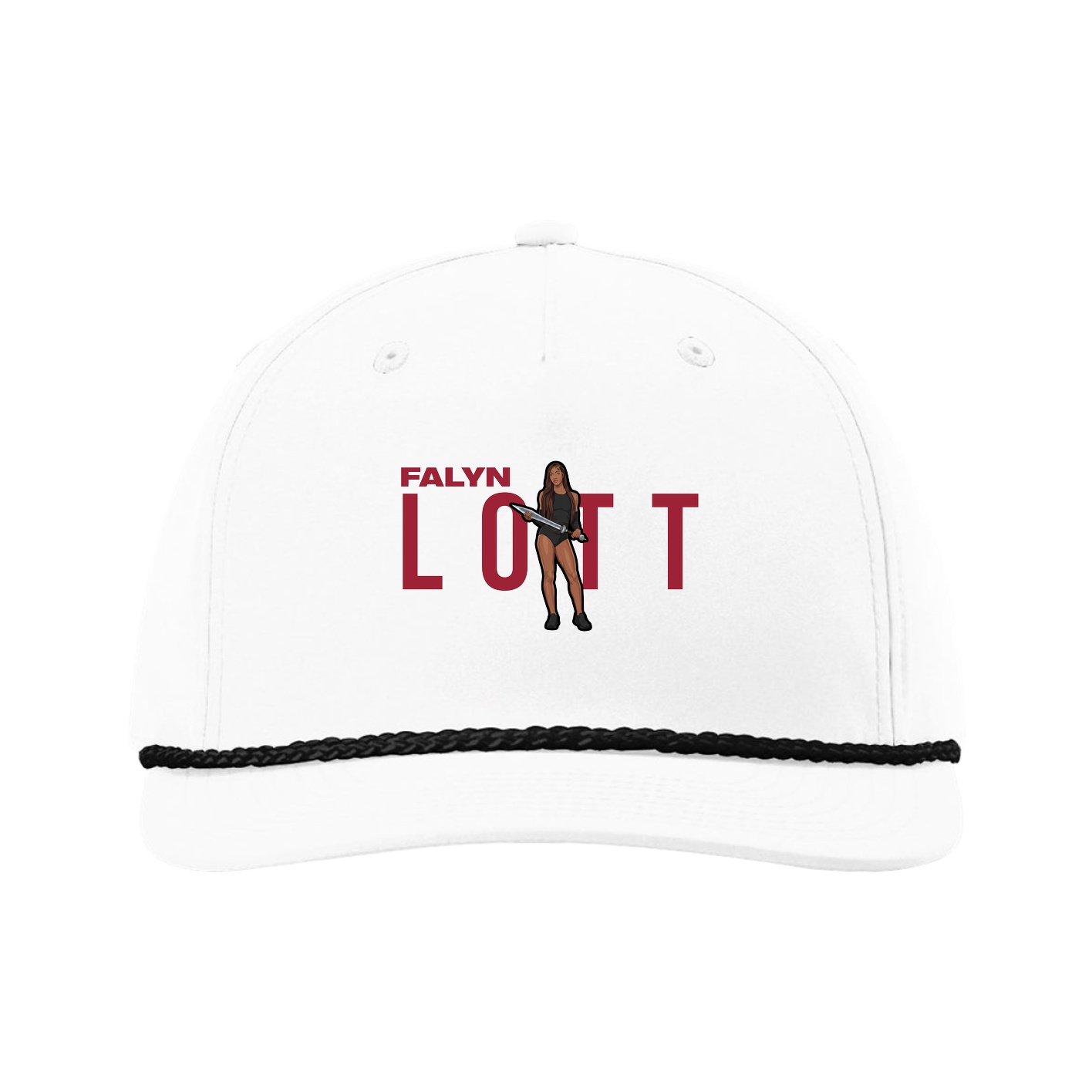 Five-Panel Classic Rope Cap — Player Name in White