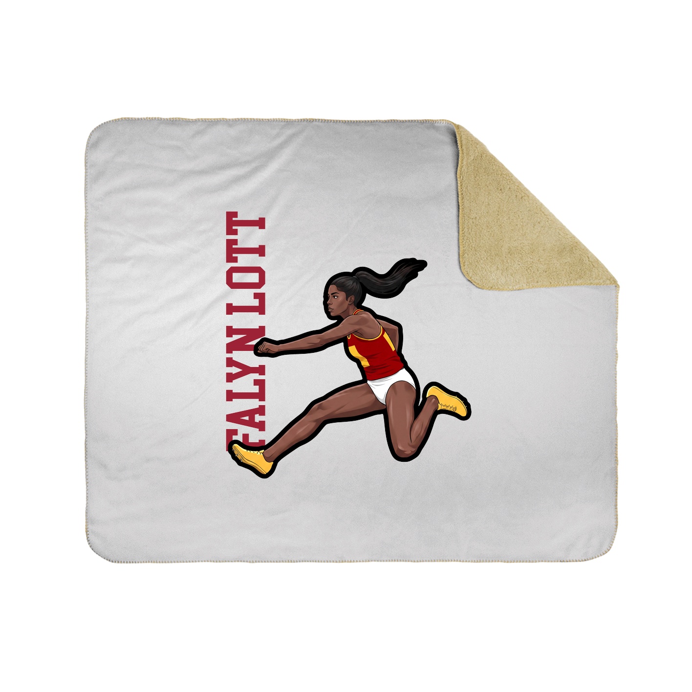 Throw Blanket — Name Vertical in White