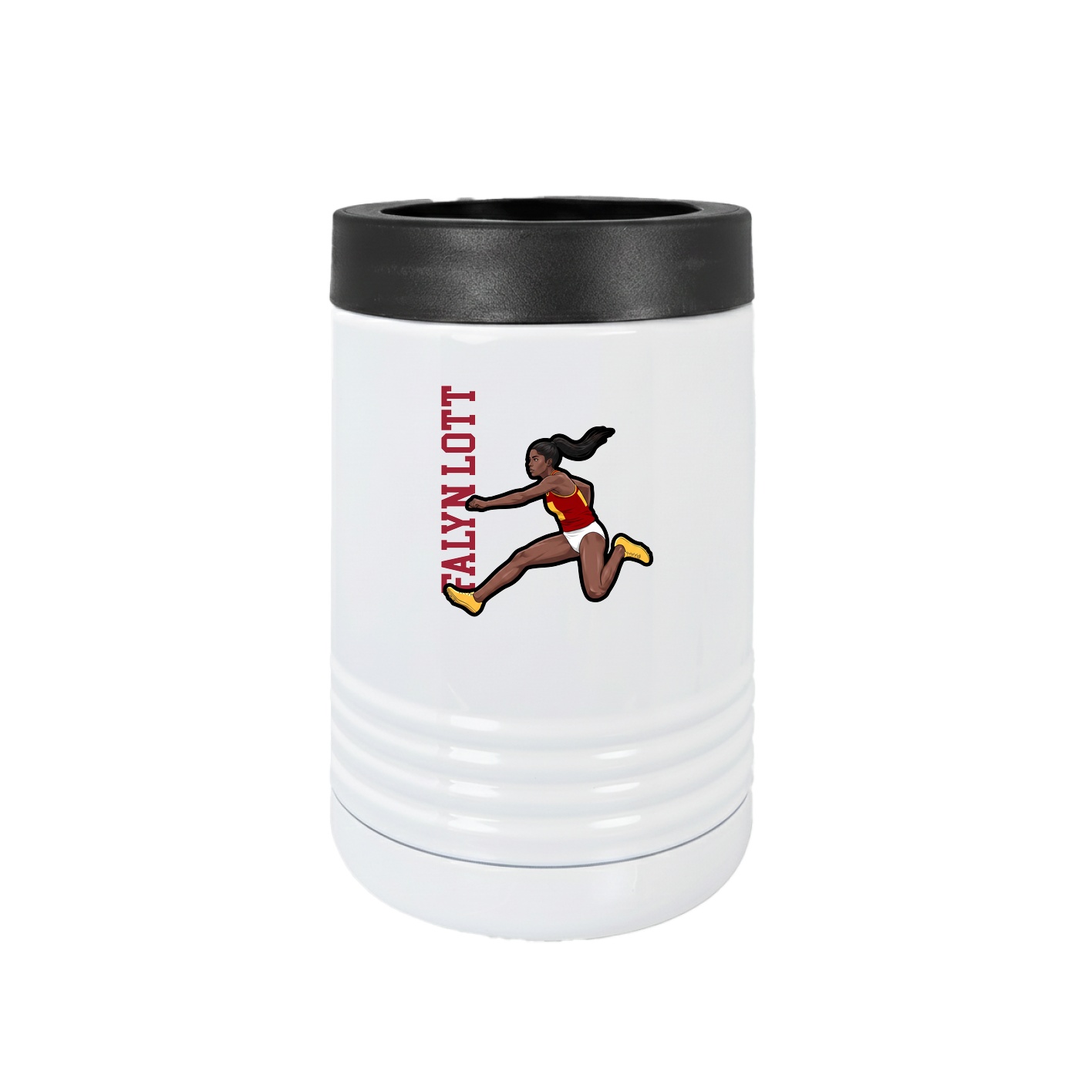 Beverage Holder — Name Vertical in White