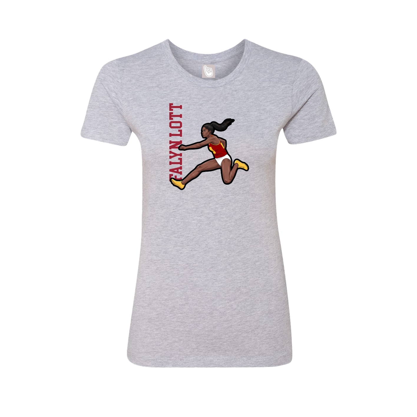 Womens Tee — Name Vertical in Grey