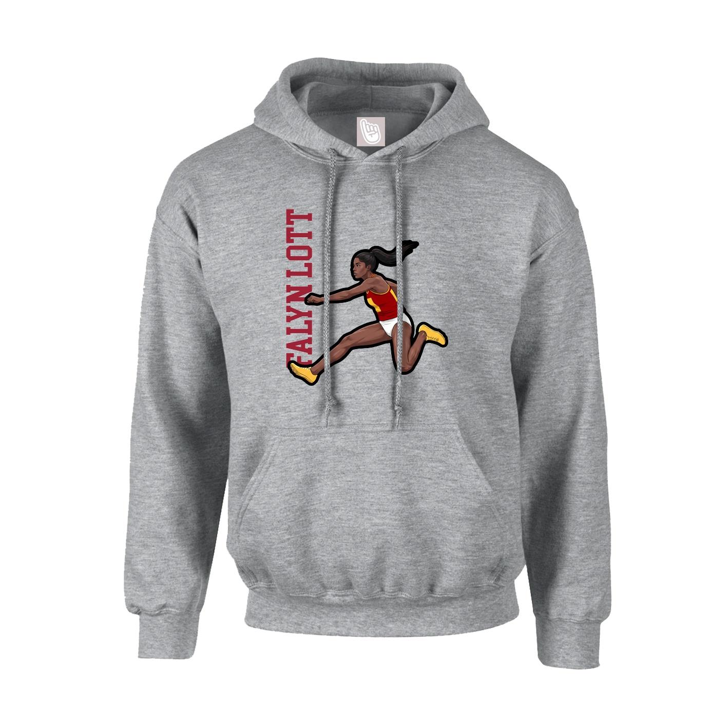 Hoodie — Name Vertical in Grey
