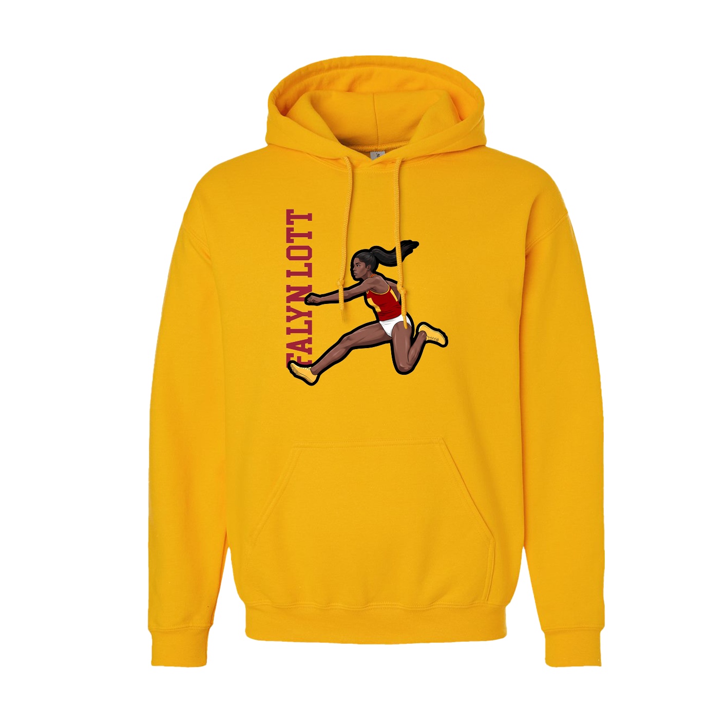 Hoodie — Name Vertical in Gold