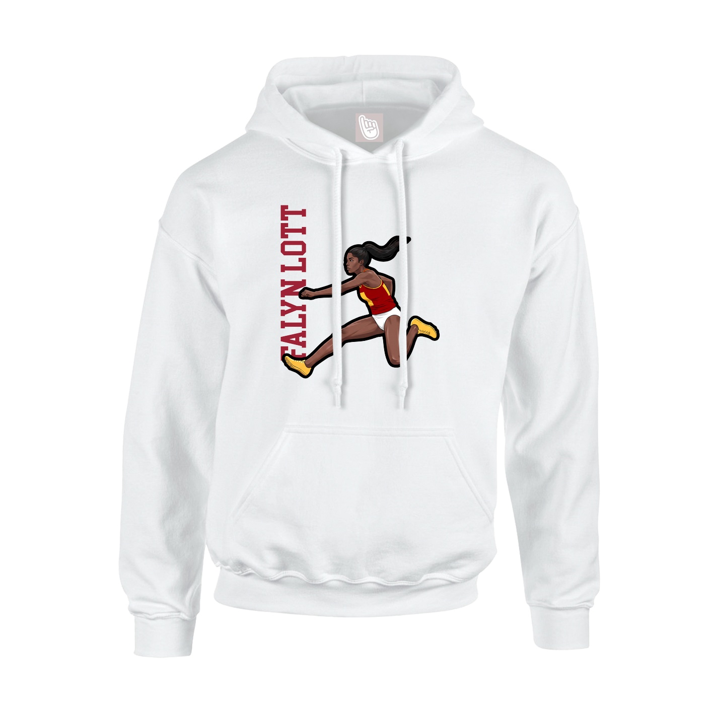 Hoodie — Name Vertical in White