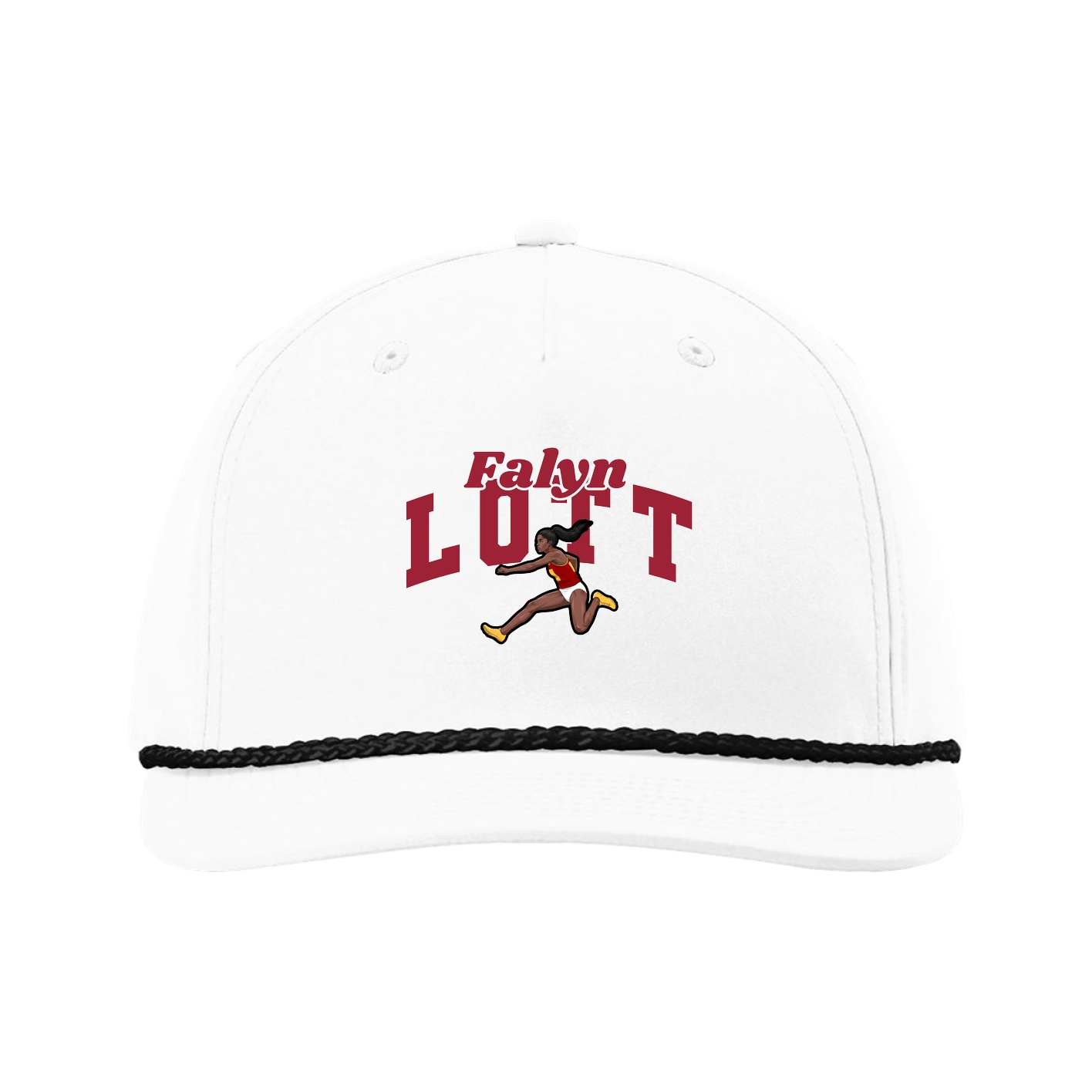 Five-Panel Classic Rope Cap — Signature Arch in White