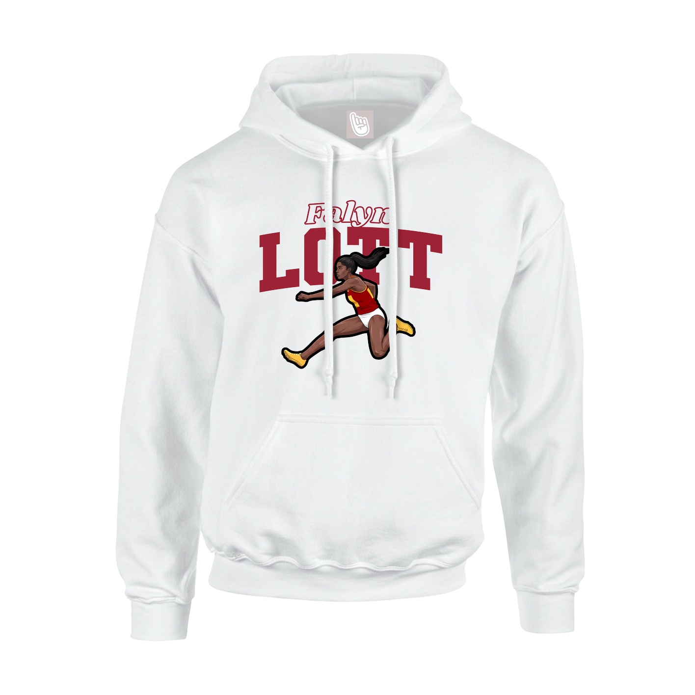 Youth Hoodie — Name Arch in White