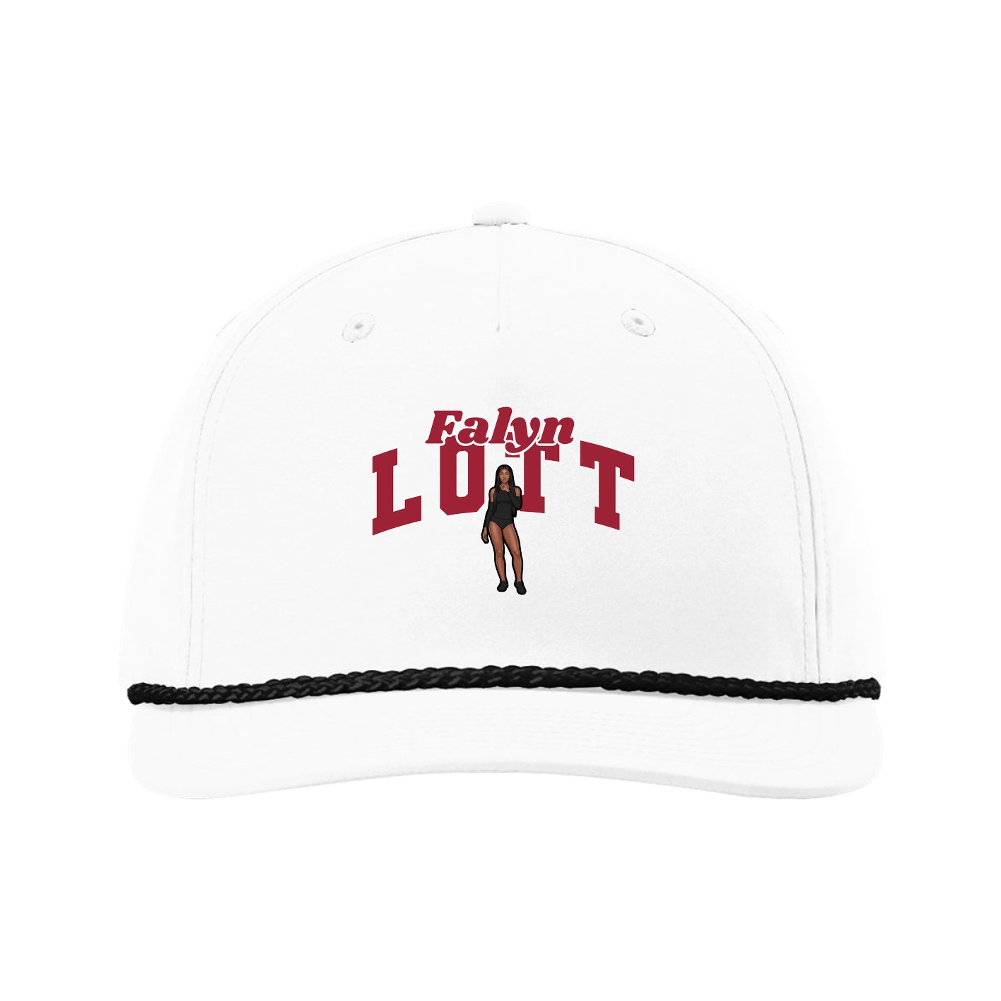 Five-Panel Classic Rope Cap — Signature Arch in White