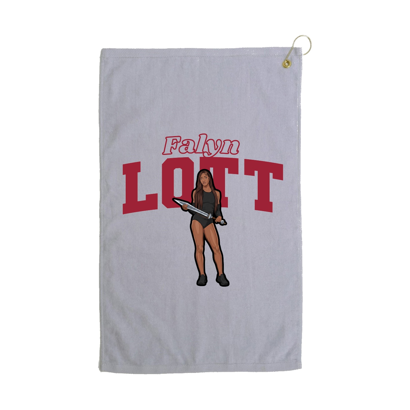 Golf Towel — Name Arch in Grey